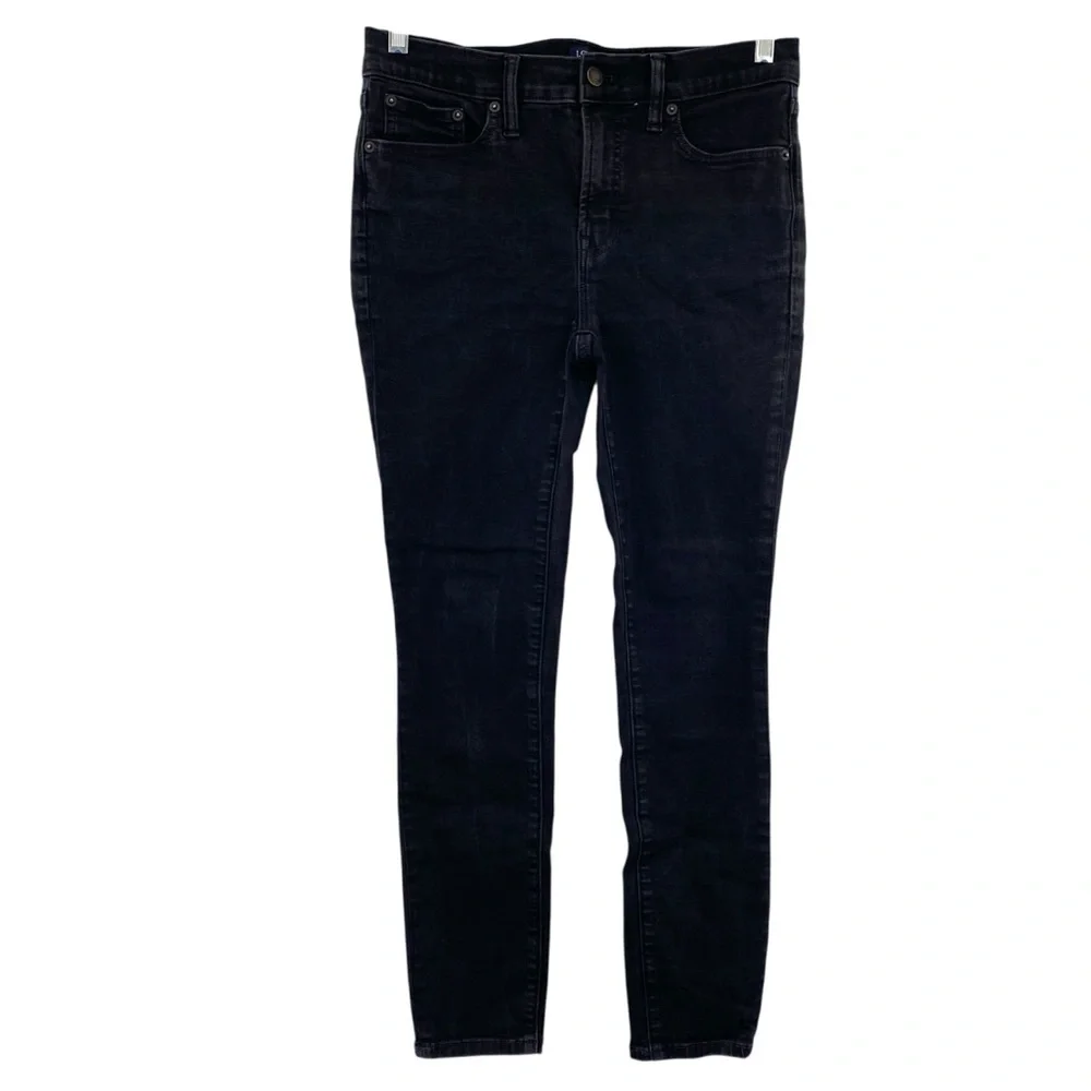 J. Crew 8” Mid Rise Skinny Jeans in Black